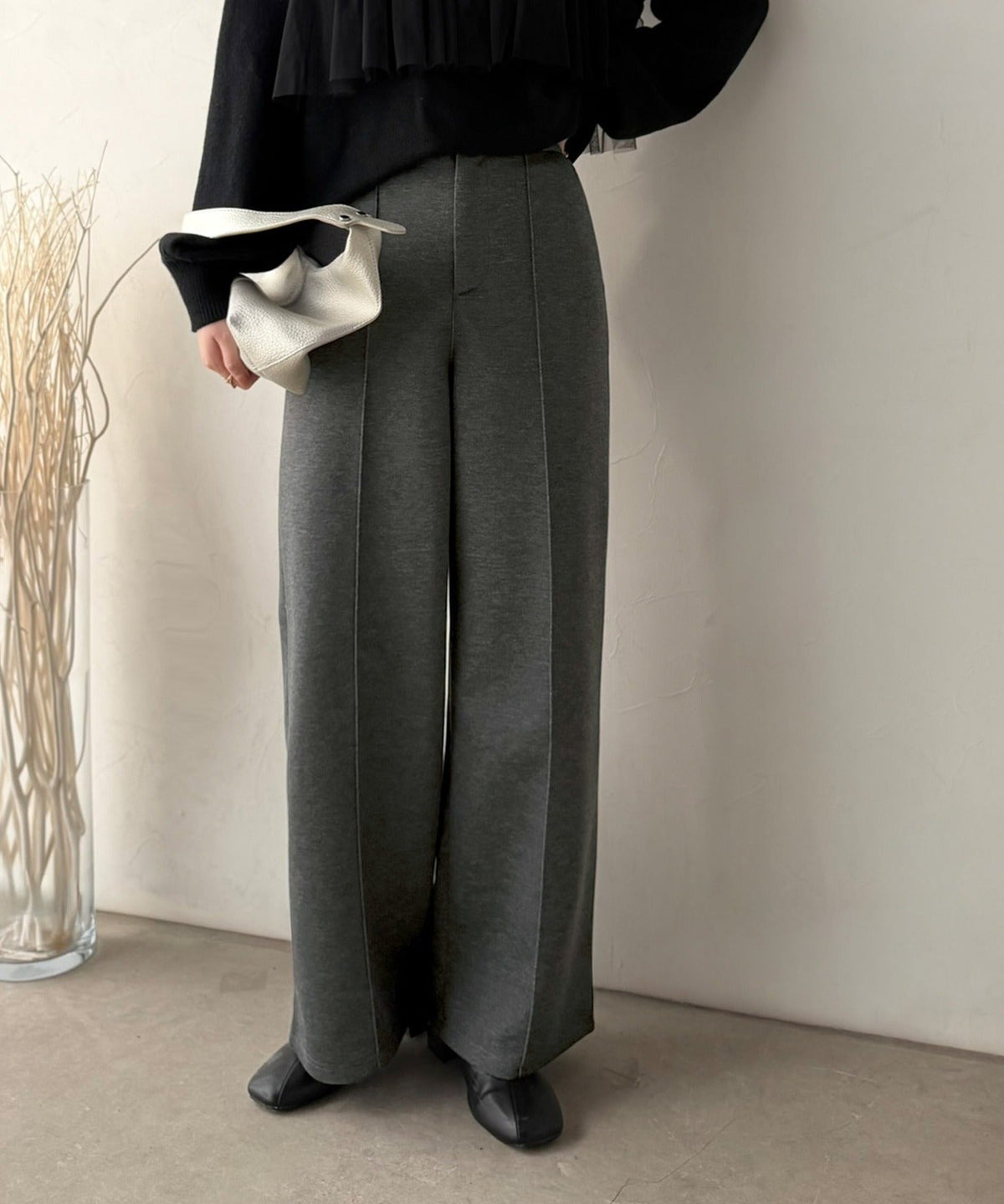 《ERIKOさん×クラシカルエルフコラボ》履くだけで美脚魅せ◎ 柔らかダンボールセンタープレスパンツ ce1015114