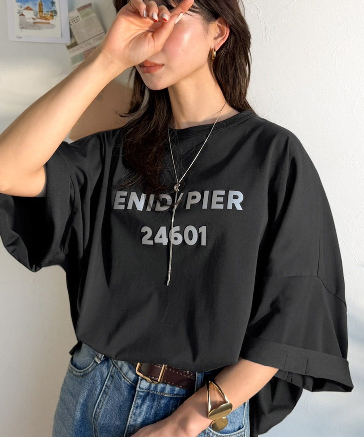 【接触冷感・吸水速乾機能付き】《JaVaジャバコラボ》シンプルな大人の上品カジュアルを楽しむ!機能性シンプル英字BIGTEE jv1330070