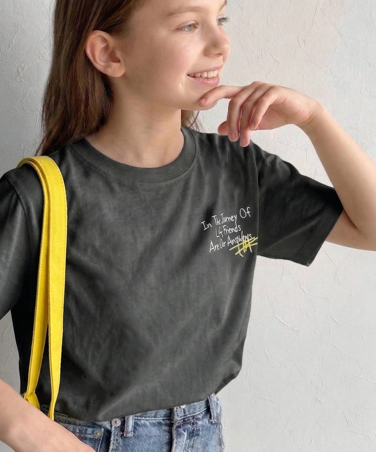 【キッズ】親子リンクコーデも楽しめる！綿100%らくがき風刺繍 無地＆ボーダー柄半袖Tシャツ ck1260396