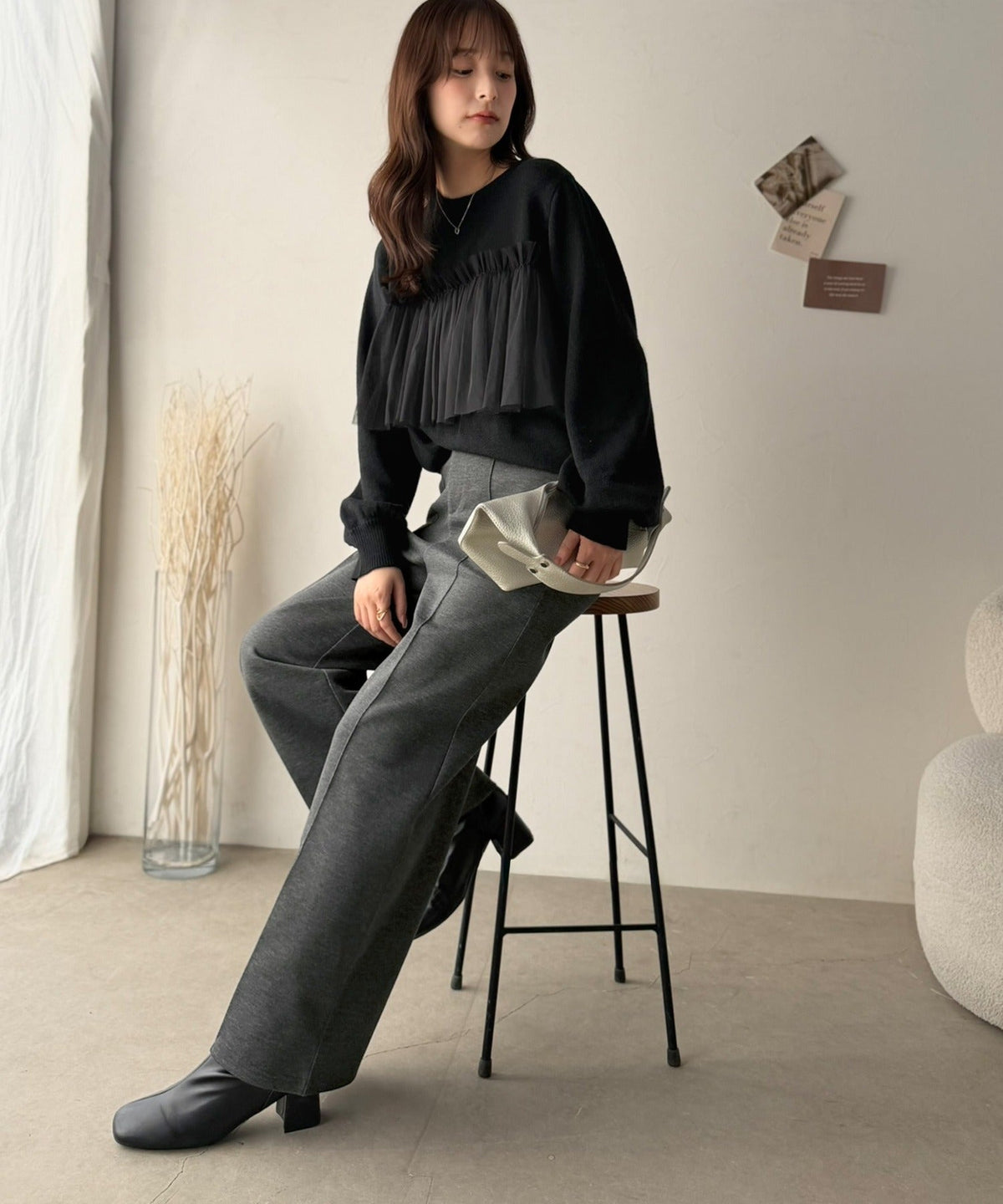 《ERIKOさん×クラシカルエルフコラボ》履くだけで美脚魅せ◎ 柔らかダンボールセンタープレスパンツ ce1015114