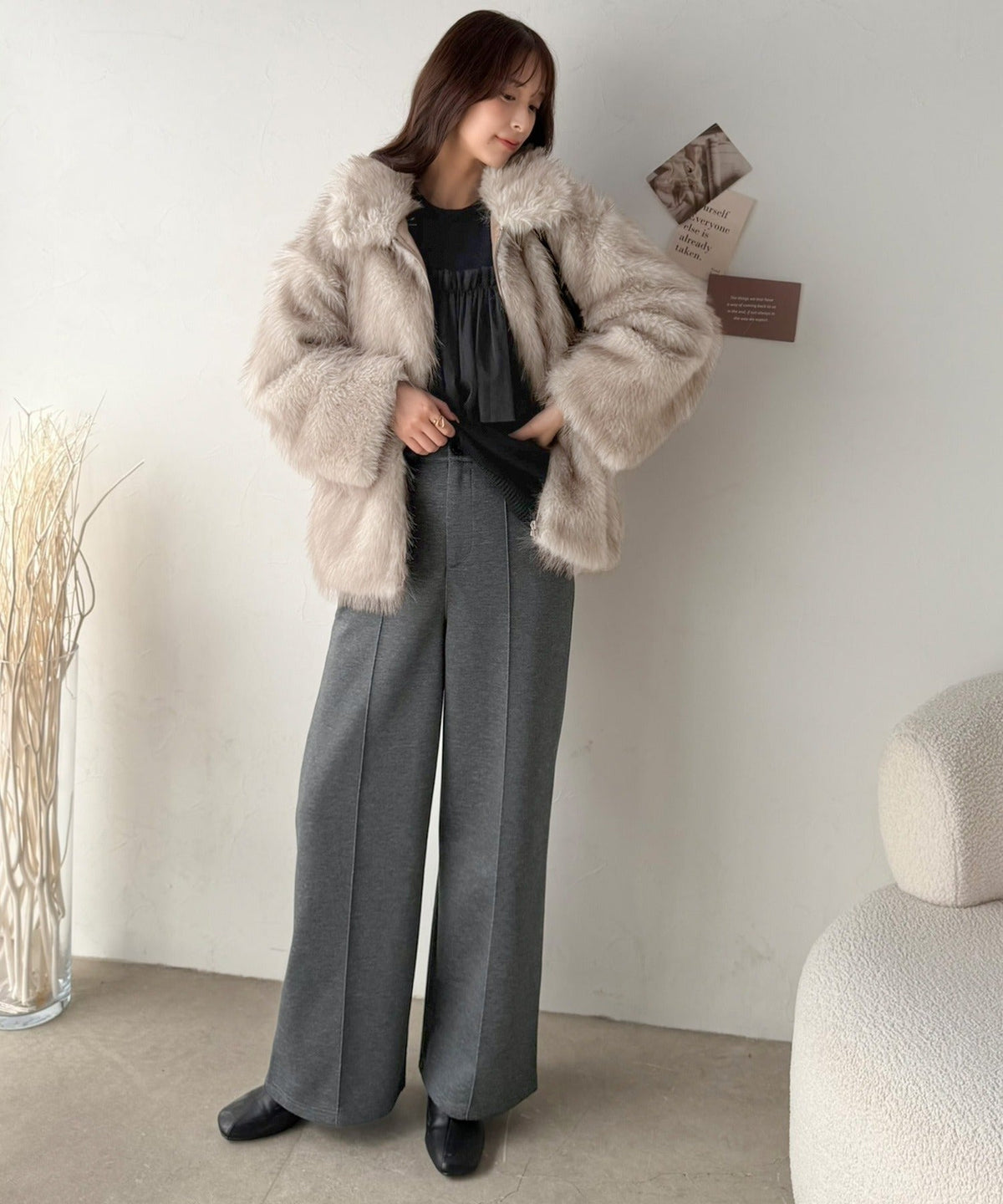 《ERIKOさん×クラシカルエルフコラボ》履くだけで美脚魅せ◎ 柔らかダンボールセンタープレスパンツ ce1015114