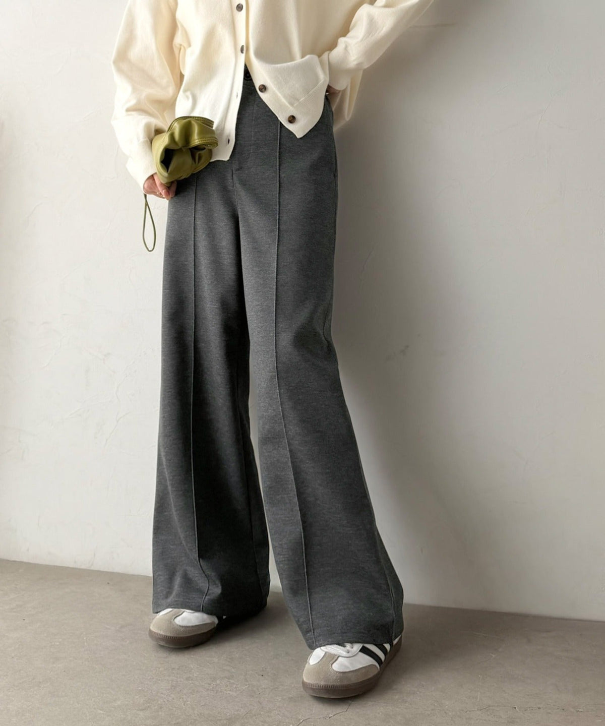 《ERIKOさん×クラシカルエルフコラボ》履くだけで美脚魅せ◎ 柔らかダンボールセンタープレスパンツ ce1015114