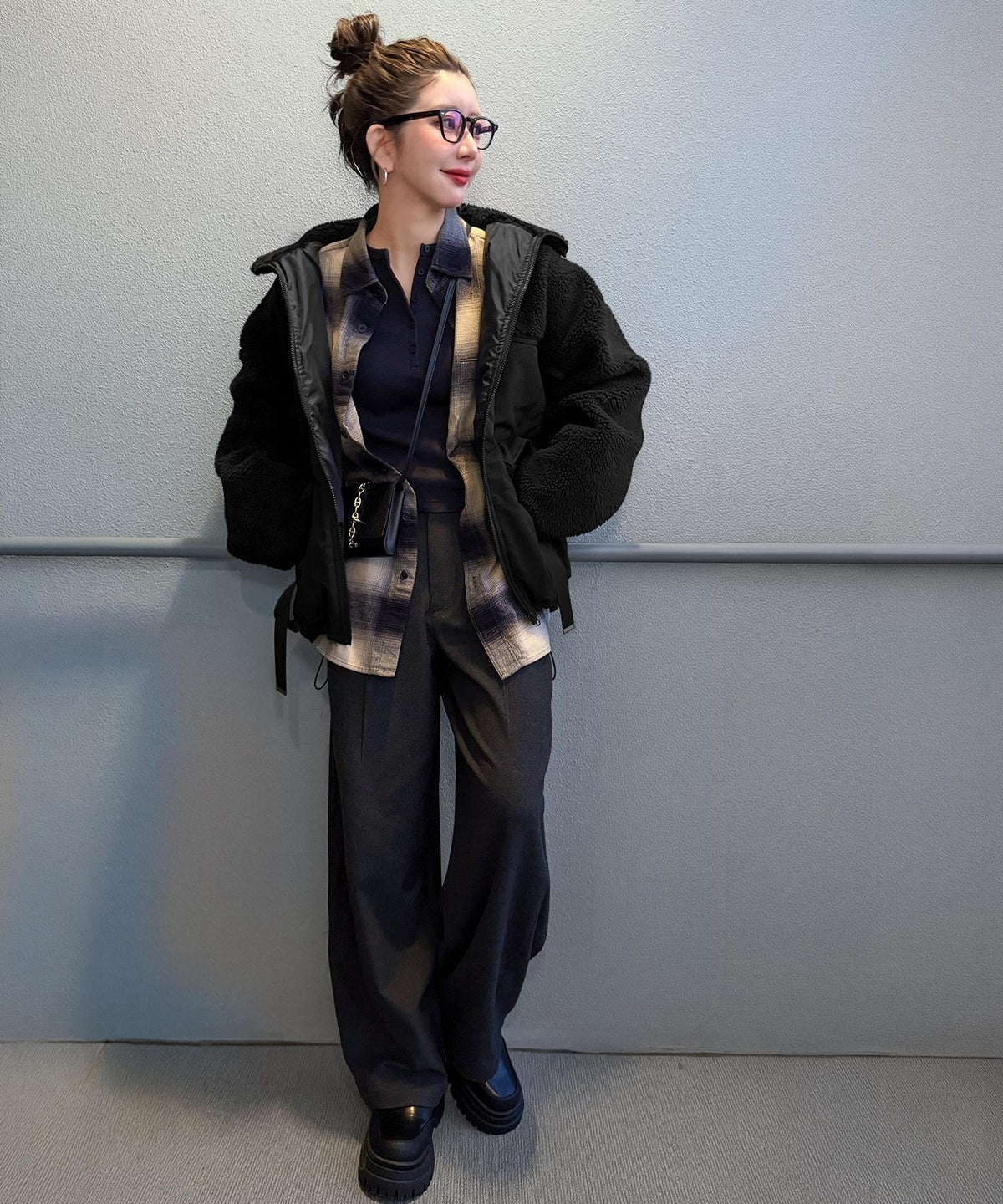 《MAIKOさん×クラシカルエルフコラボ》【親子リンクコーデ可】異素材コンビが魅せる旬のアクティブモード。ボア×ナイロンポケットデザインアウトドアブルゾン ce1010655