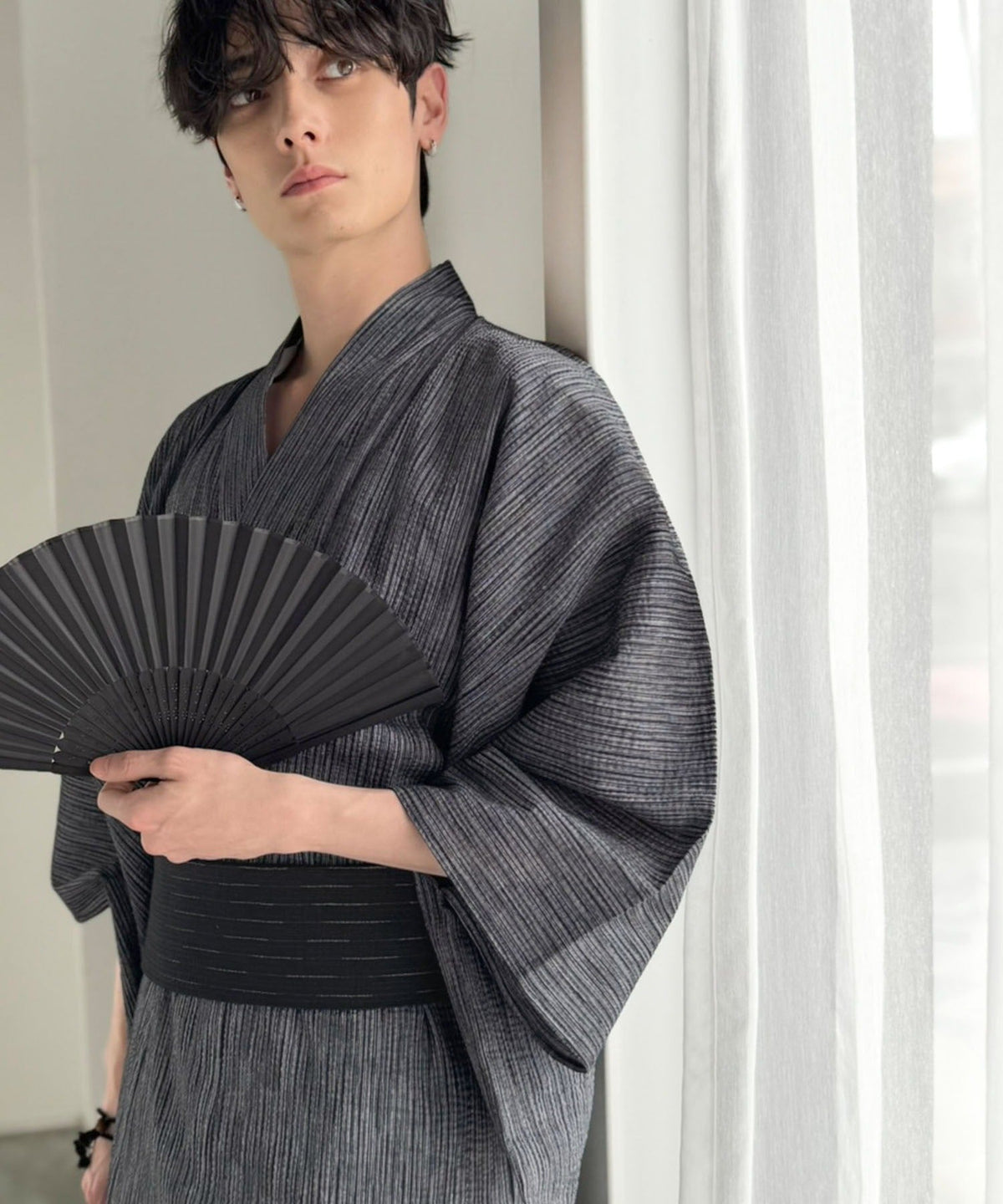 【5点セット】届いたその日から楽しめる。綿100％しじら織りメンズ浴衣 cm1070225