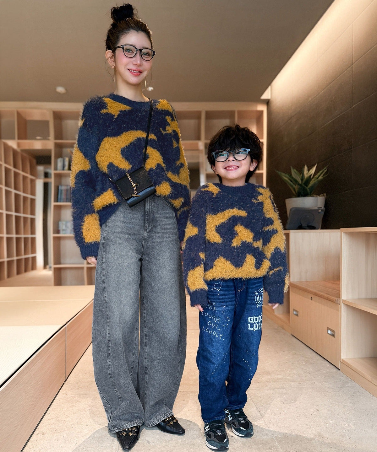 《MAIKO×クラシカルエルフコラボ》【キッズ】ママとお揃いできちゃう♪ニュアンス柄ニットプルオーバー ck1015113