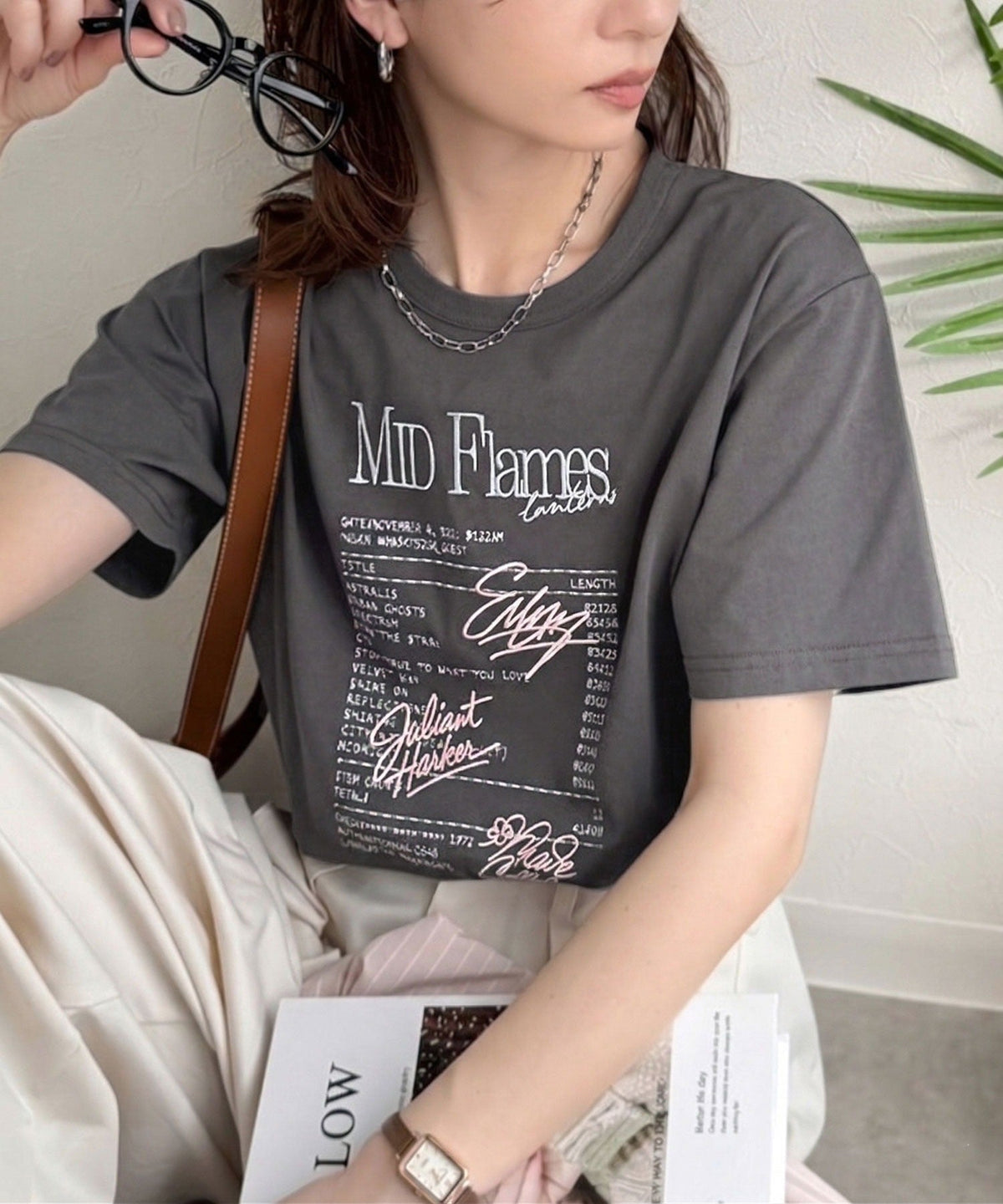 【接触冷感機能付き】遊びゴコロをくすぐる。筆記体サイン調ロゴ刺繍Tシャツ（半袖） ce1260551