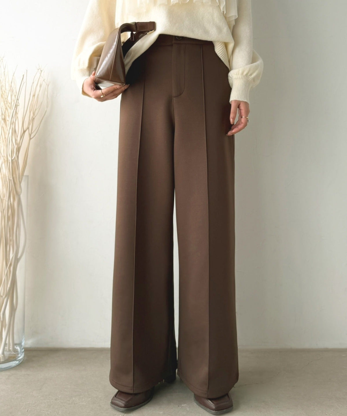 《ERIKOさん×クラシカルエルフコラボ》履くだけで美脚魅せ◎ 柔らかダンボールセンタープレスパンツ ce1015114