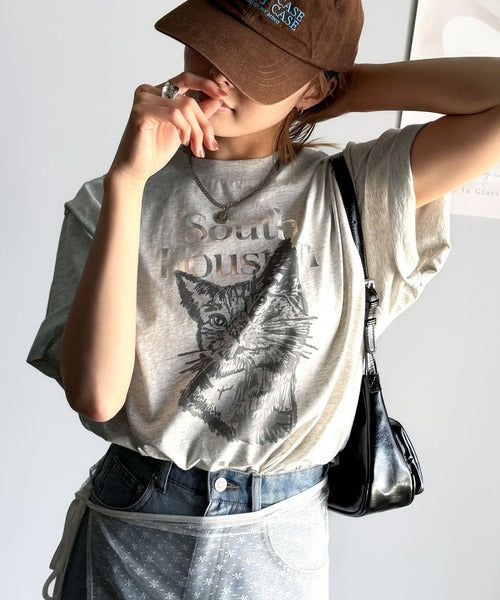 上品カジュアルを楽しむ。シルケット風アニマルTシャツ（半袖） ce1330029