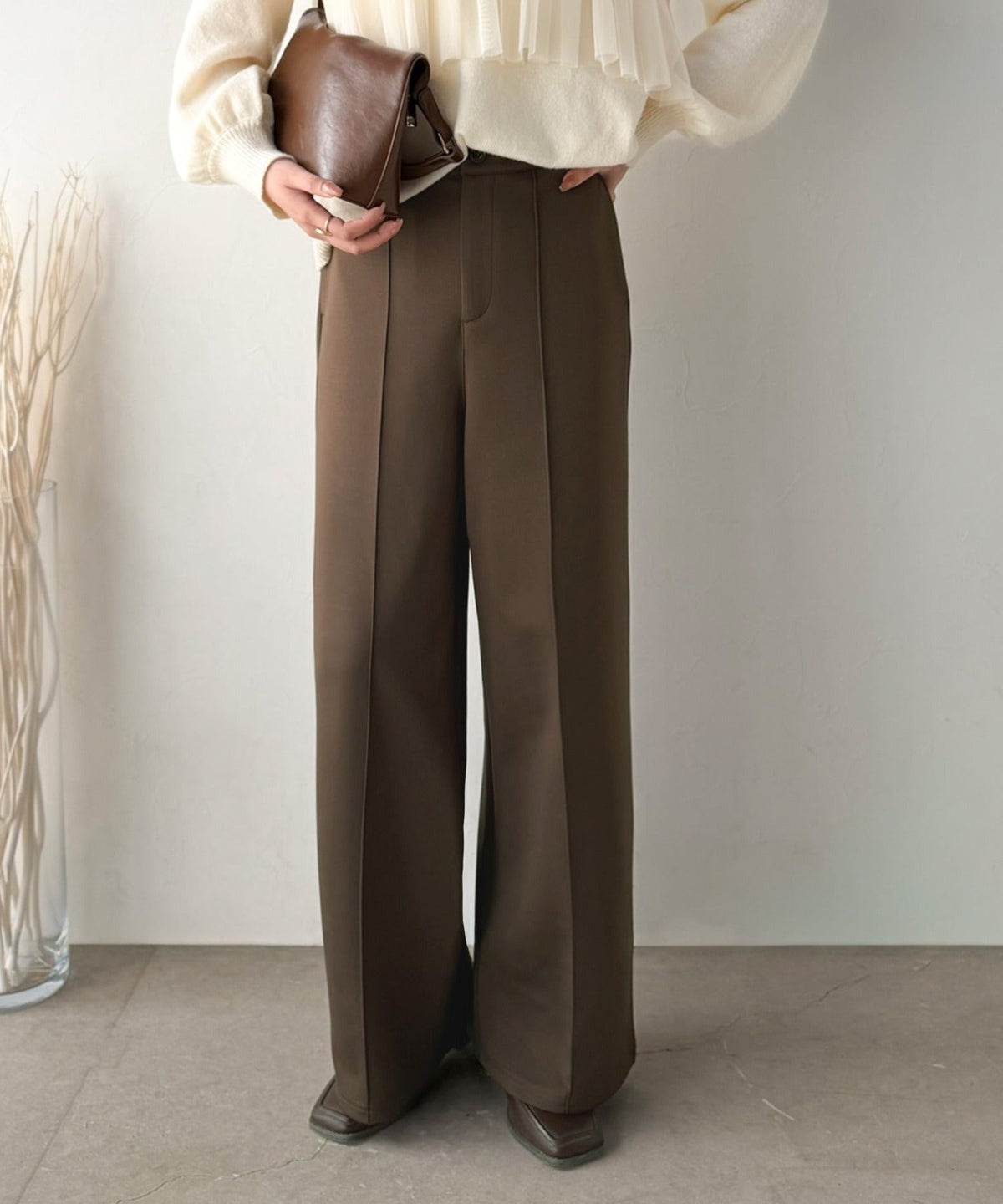 《ERIKOさん×クラシカルエルフコラボ》履くだけで美脚魅せ◎ 柔らかダンボールセンタープレスパンツ ce1015114