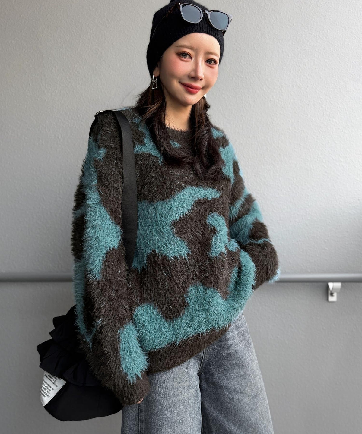 《MAIKOさん×クラシカルエルフコラボ》【親子リンクコーデ可】1枚で主役級！ニュアンス柄ニットプルオーバー ce1015113