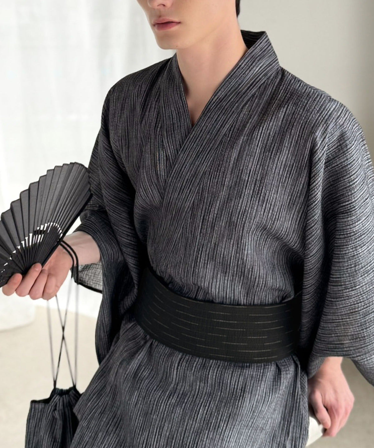 【5点セット】届いたその日から楽しめる。綿100％しじら織りメンズ浴衣 cm1070225
