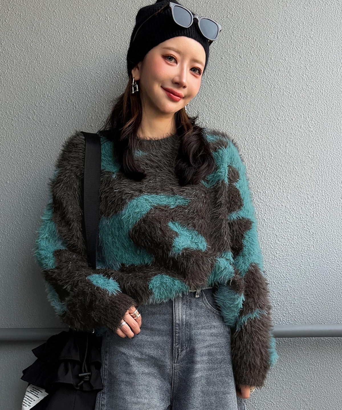《MAIKOさん×クラシカルエルフコラボ》【親子リンクコーデ可】1枚で主役級！ニュアンス柄ニットプルオーバー ce1015113