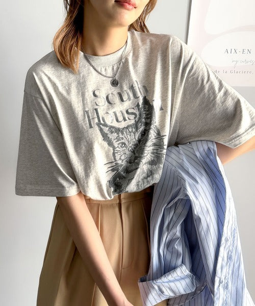 上品カジュアルを楽しむ。シルケット風アニマルTシャツ（半袖） ce1330029