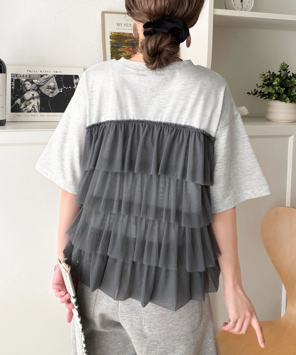 重ねてる風、が今っぽい。ビスチェ風チュールフリルドッキングTシャツ（半袖） ce1010572