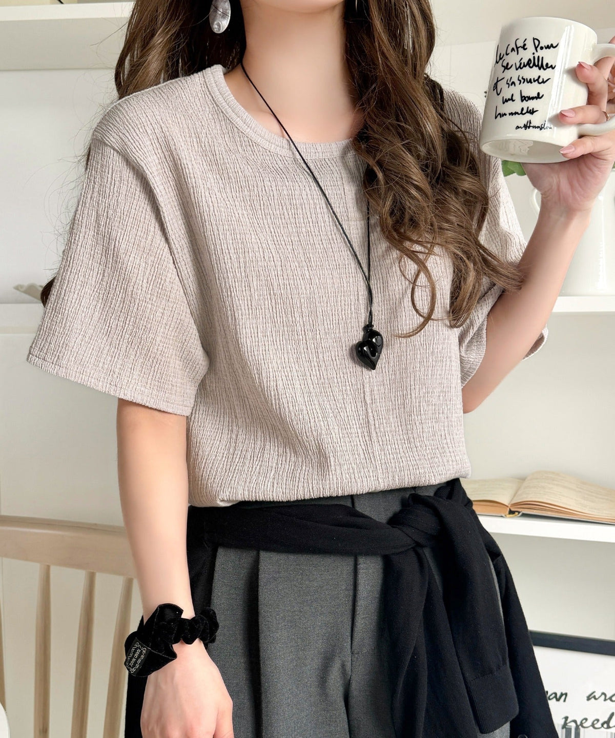 軽やか涼感、さらり抜け感。楊柳ベーシックTシャツ(半袖) ce1260529