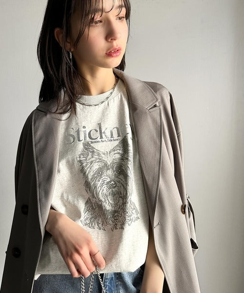 上品カジュアルを楽しむ。シルケット風アニマルTシャツ（半袖） ce1330029