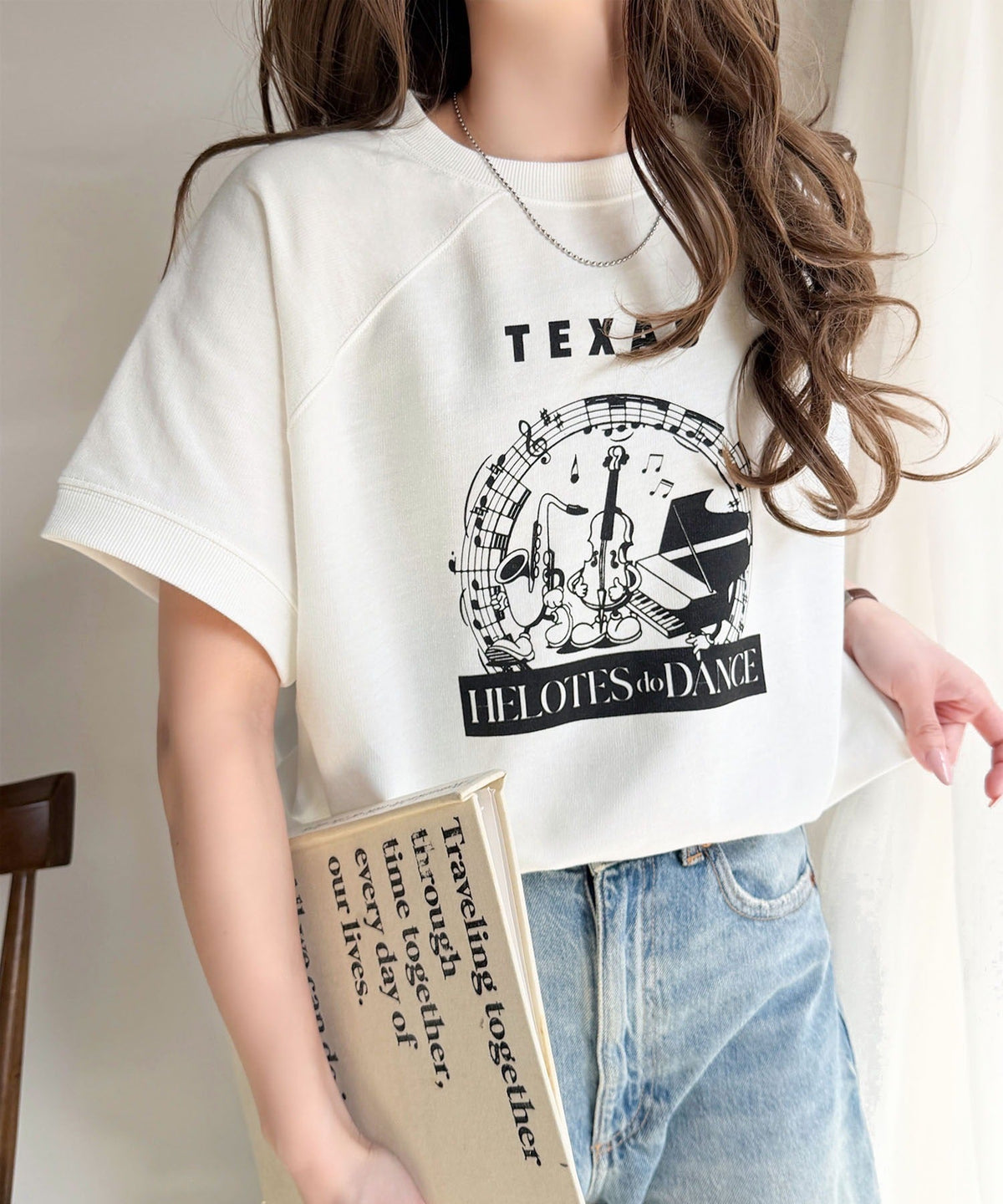 《JaVa ジャバコラボ》目を奪う、こなれ感。古着デザイン風ミュージックプリントTシャツ(半袖) jv1330086