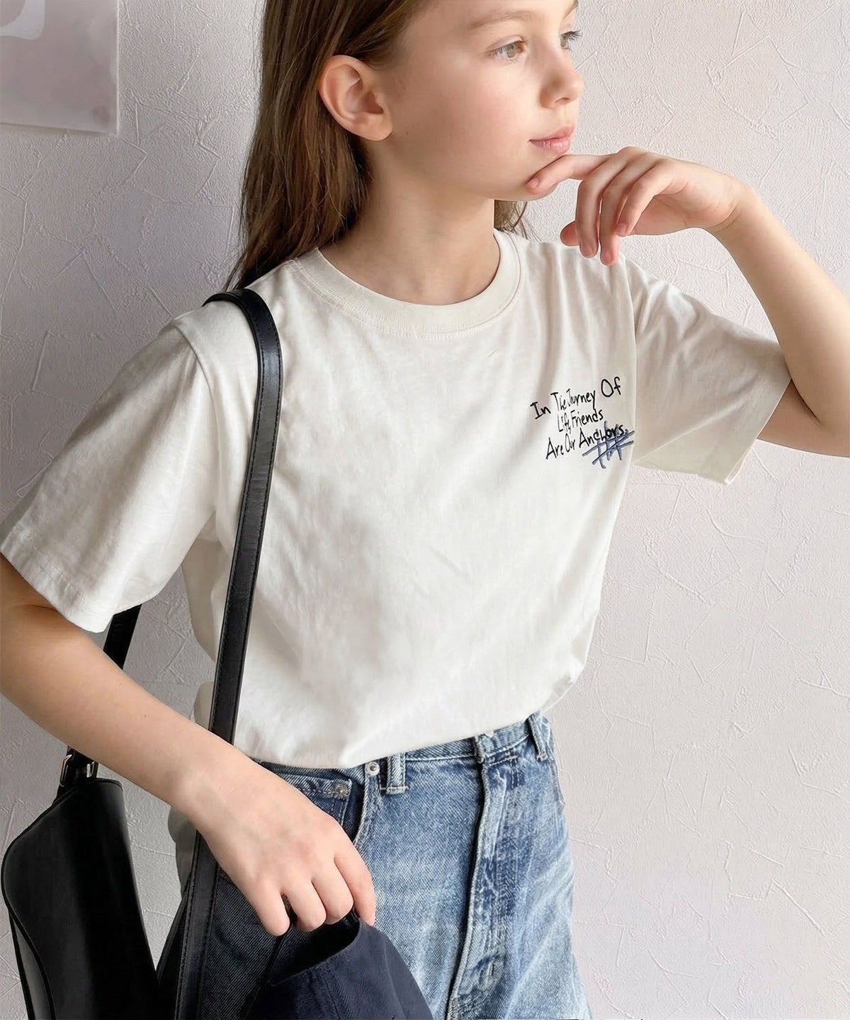 【キッズ】親子リンクコーデも楽しめる！綿100%らくがき風刺繍 無地＆ボーダー柄半袖Tシャツ ck1260396