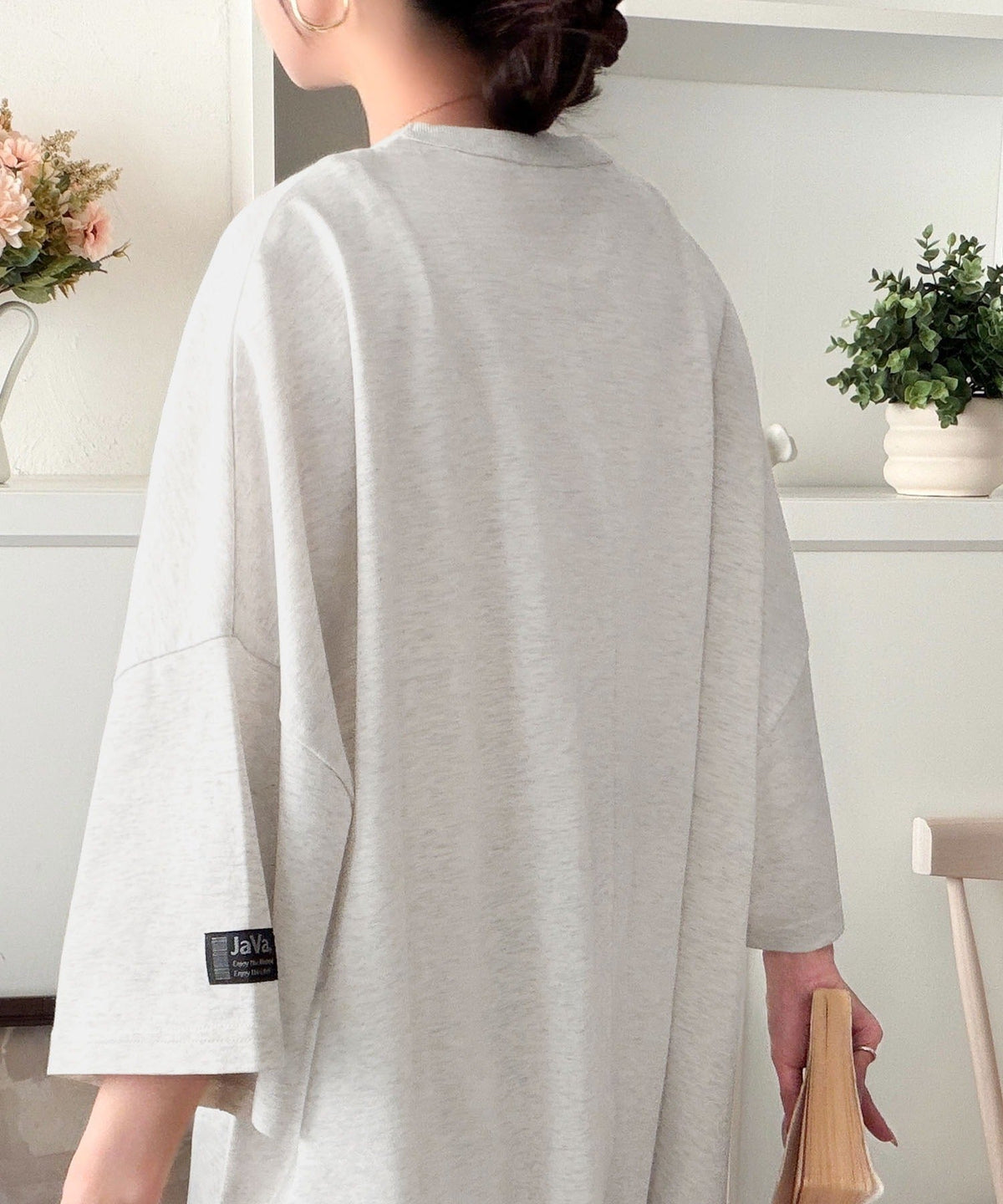 【接触冷感・吸水速乾機能付き】《JaVaジャバコラボ》シンプルな大人の上品カジュアルを楽しむ!機能性シンプル英字BIGTEE jv1330070