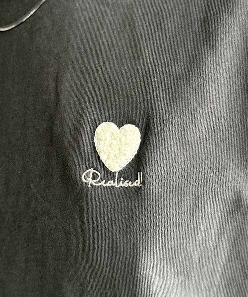 トレンドをまとう。綿100％シルケット風ハート胸サガラ刺繍Tシャツ（半袖） ce1330013