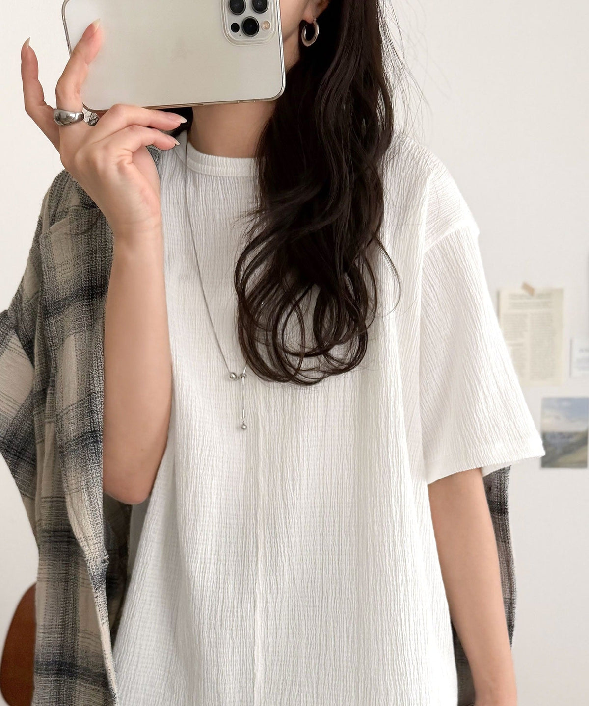 軽やか涼感、さらり抜け感。楊柳ベーシックTシャツ(半袖) ce1260529