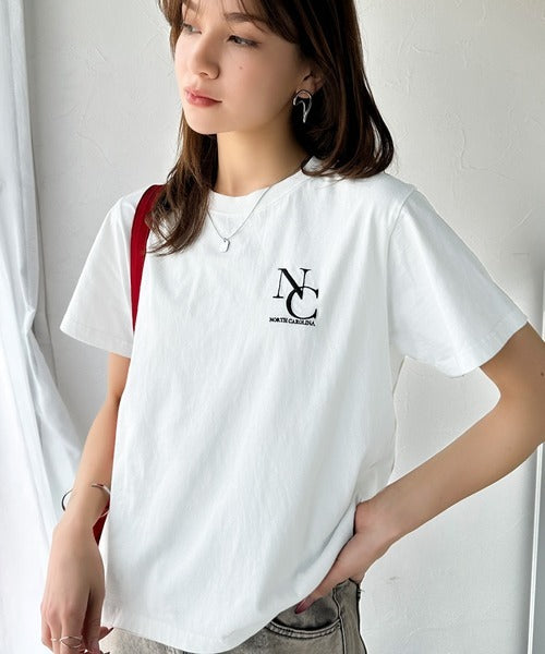 《JaVaジャバコラボ》大人カジュアルにぴったり！綿100％英字胸刺繍ピグメント加工Tシャツ（半袖） jv1330018