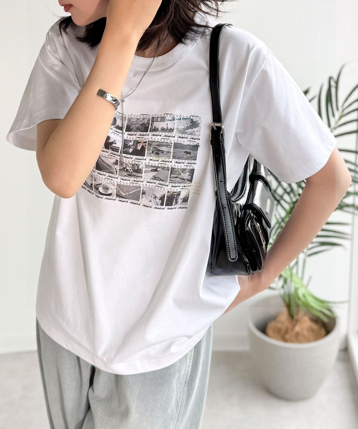 【接触冷感機能付き】ただのTシャツじゃ、終わらない。フィルムネガフォトプリント×ラクガキ刺繍Tシャツ（半袖） ce1260553