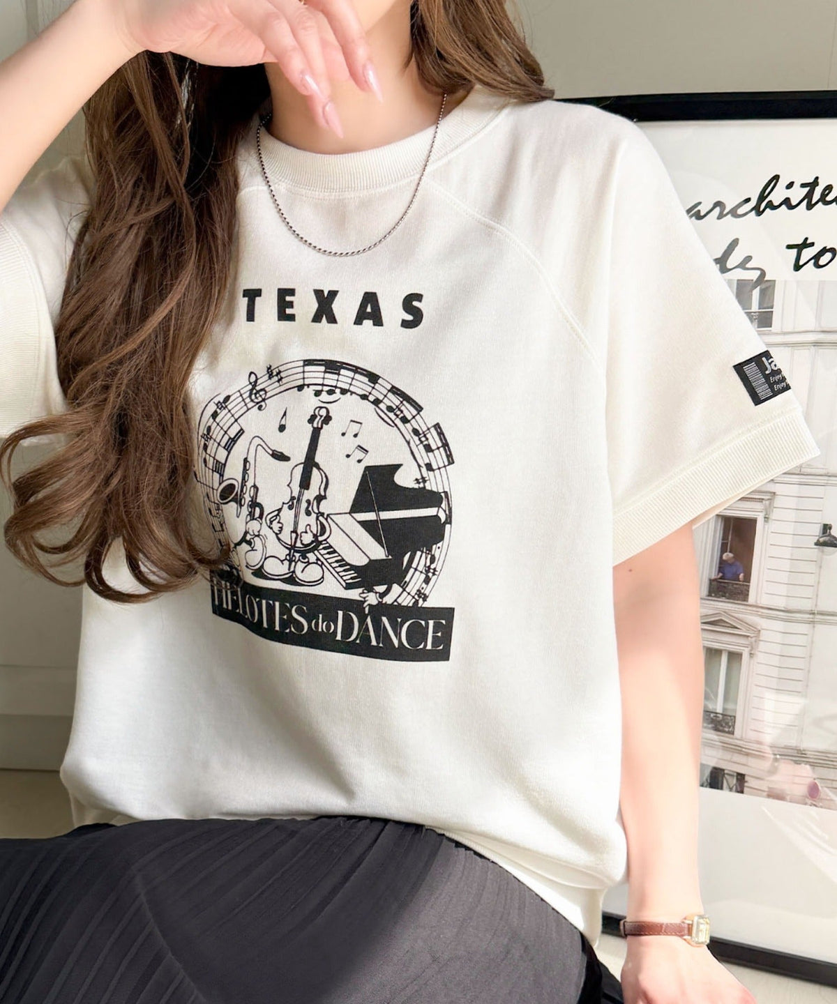 《JaVa ジャバコラボ》目を奪う、こなれ感。古着デザイン風ミュージックプリントTシャツ(半袖) jv1330086
