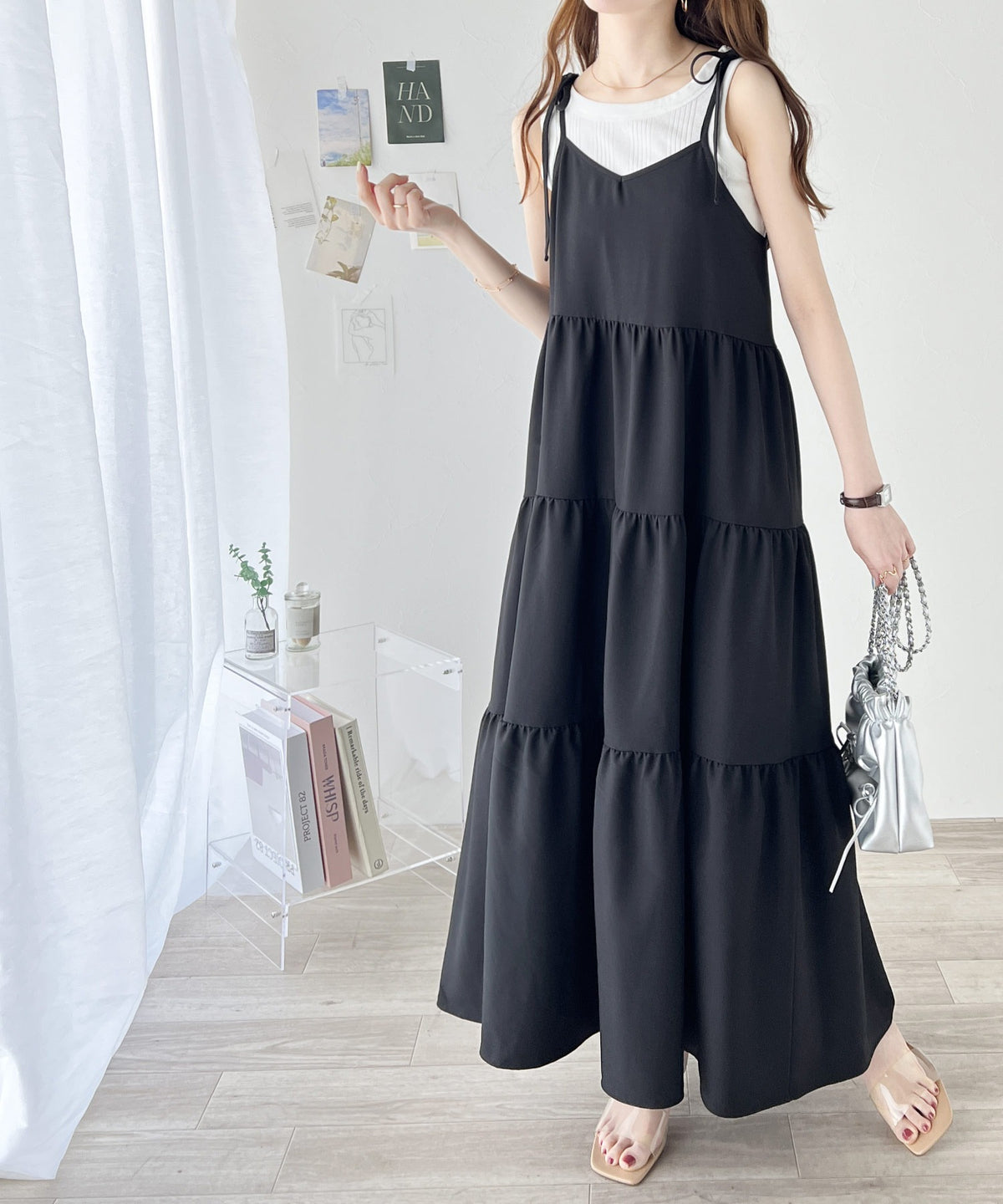大人ガーリー。2wayティアードキャミワンピース ce0940184
