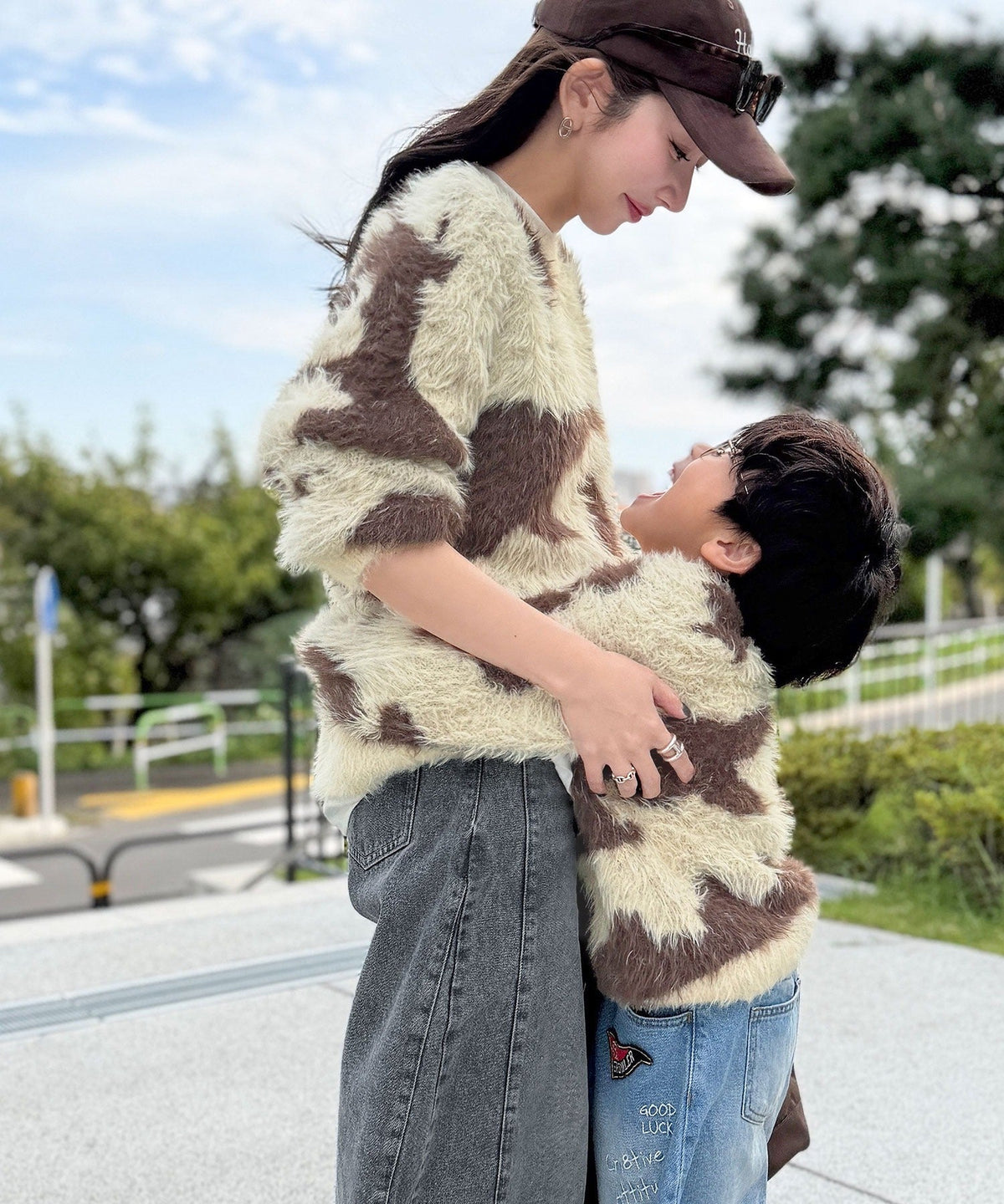 《MAIKOさん×クラシカルエルフコラボ》【親子リンクコーデ可】1枚で主役級！ニュアンス柄ニットプルオーバー ce1015113