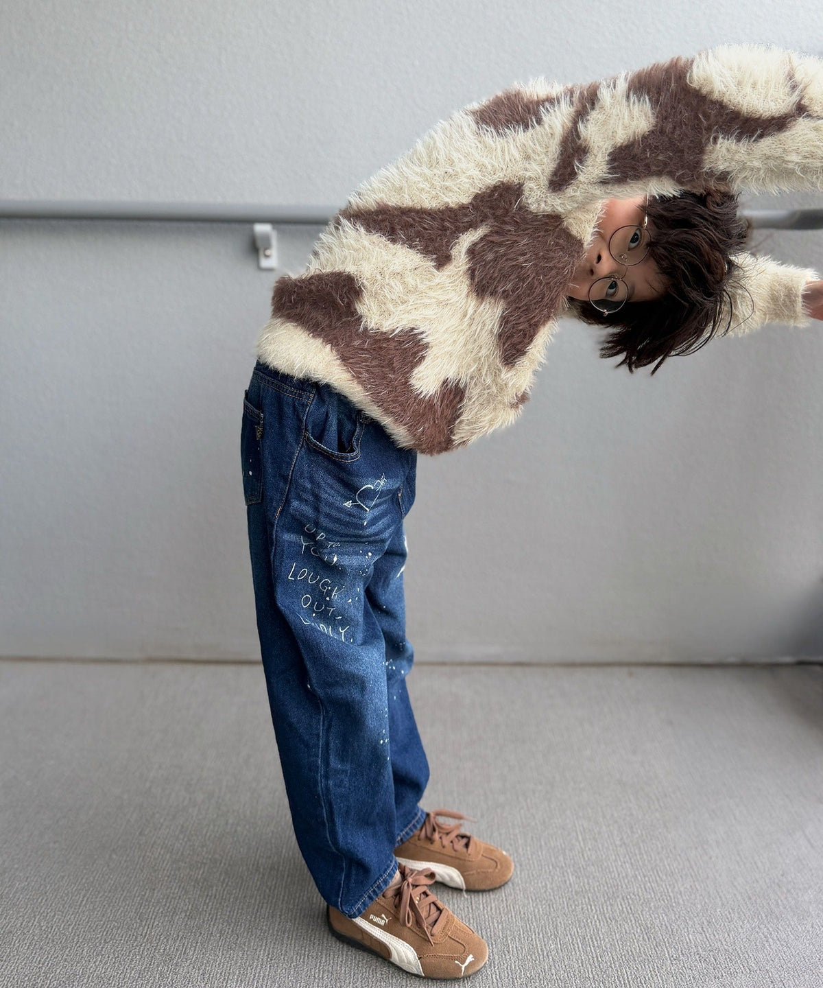 《MAIKO×クラシカルエルフコラボ》【キッズ】ママとお揃いできちゃう♪ニュアンス柄ニットプルオーバー ck1015113