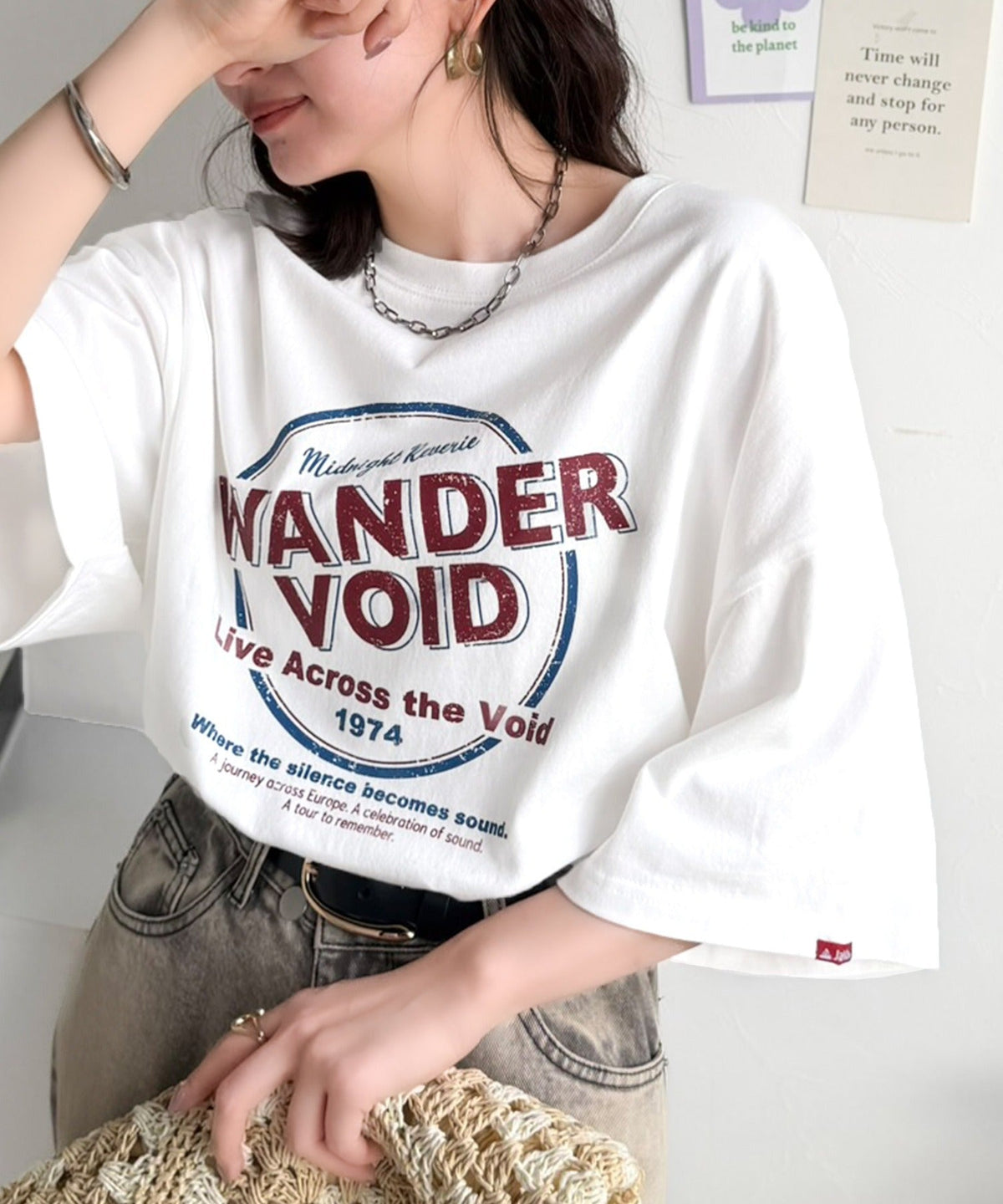 《JaVaジャバコラボ》配色で遊ぶ！大人カジュアルの決定版。綿100％ツアーロゴTシャツ (半袖) jv1329087