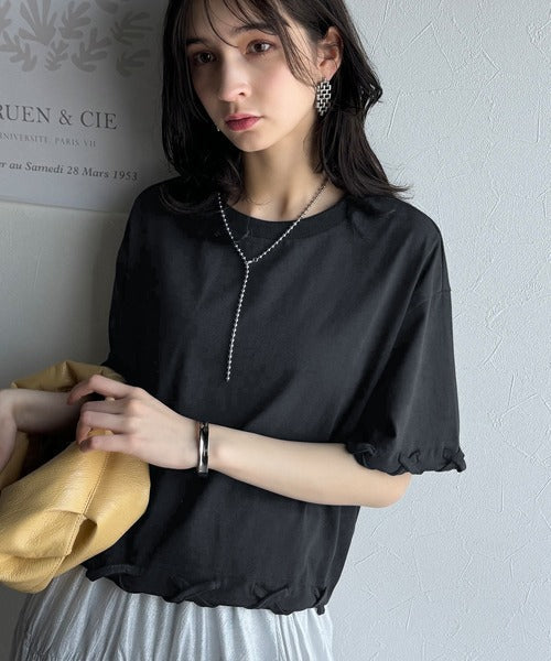 華やかさとこなれ感を両立！レースアップデザインクロップドＴシャツ(半袖) ce1010407
