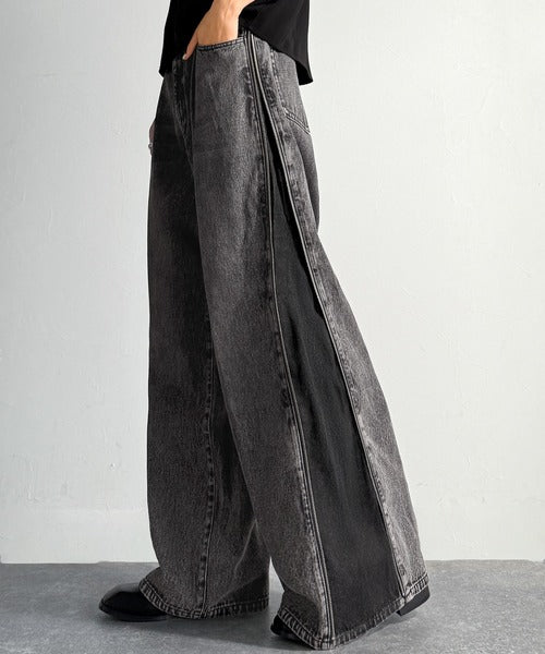 Vintage Washed Side-Zip Denim／サイドジップ綿100％ヴィンテージウォッシュプデニム co1150002