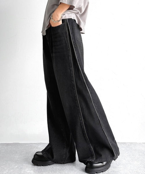 Vintage Washed Side-Zip Denim／サイドジップ綿100％ヴィンテージウォッシュプデニム co1150002