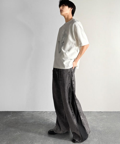 Vintage Washed Side-Zip Denim／サイドジップ綿100％ヴィンテージウォッシュプデニム co1150002