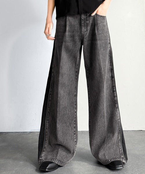 Vintage Washed Side-Zip Denim／サイドジップ綿100％ヴィンテージウォッシュプデニム co1150002