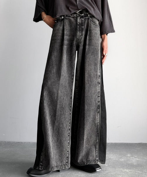 Vintage Washed Side-Zip Denim／サイドジップ綿100％ヴィンテージウォッシュプデニム co1150002