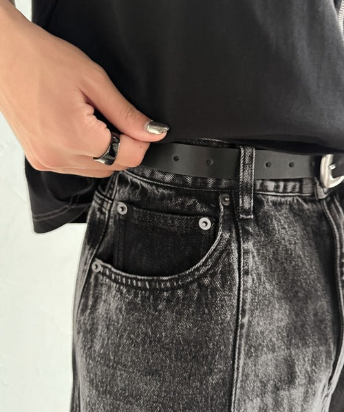 Vintage Washed 3D Curve Wide-Leg Denim／綿100％ヴィンテージウォッシュ 3Dカーブ ワイドレッグデニム co1150003