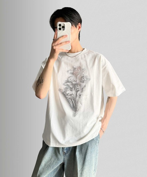 Flower Print Basic Fit T-Shirt／フラワー柄プリントベーシックフィットTシャツ co1150010