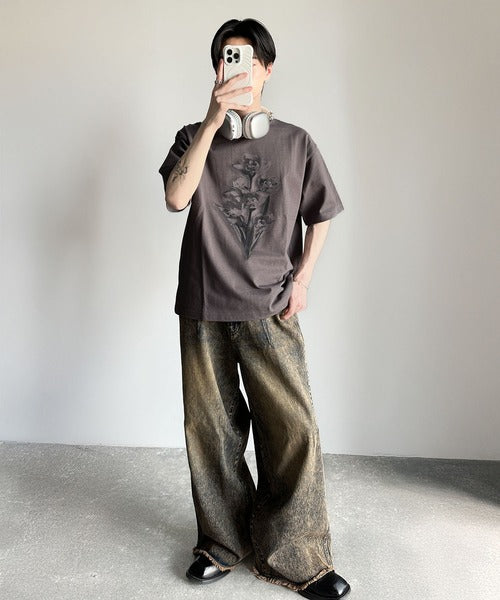 Flower Print Basic Fit T-Shirt／フラワー柄プリントベーシックフィットTシャツ co1150010