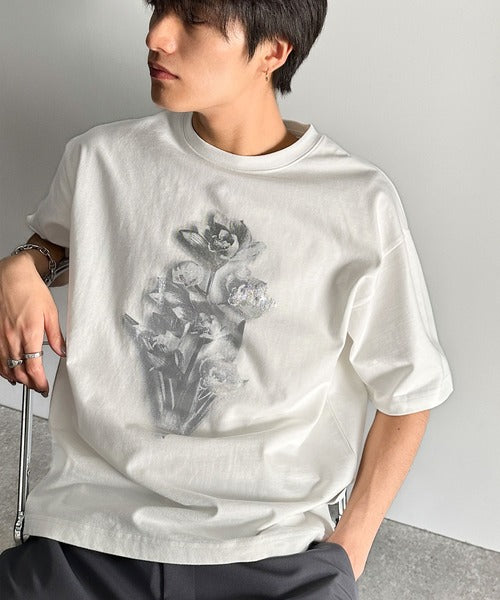 Flower Print Basic Fit T-Shirt／フラワー柄プリントベーシックフィットTシャツ co1150010