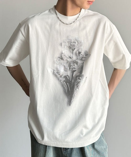 Flower Print Basic Fit T-Shirt／フラワー柄プリントベーシックフィットTシャツ co1150010