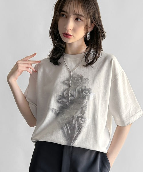 Flower Print Basic Fit T-Shirt／フラワー柄プリントベーシックフィットTシャツ co1150010