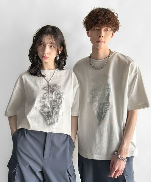 Flower Print Basic Fit T-Shirt／フラワー柄プリントベーシックフィットTシャツ co1150010