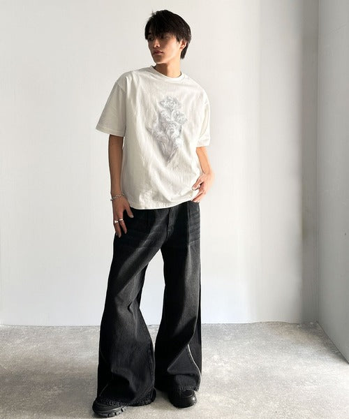 Flower Print Basic Fit T-Shirt／フラワー柄プリントベーシックフィットTシャツ co1150010