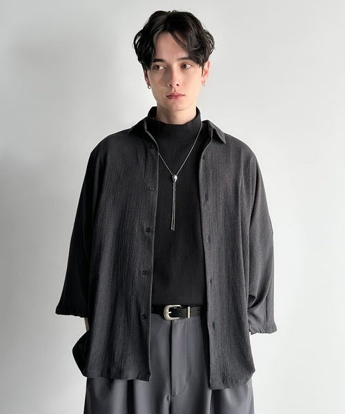 High Neck Short Sleeve 100% Cotton T-Shirt／ハイネックショートスリーブ綿100％Tシャツ co1150016