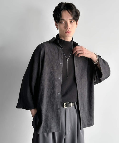 High Neck Short Sleeve 100% Cotton T-Shirt／ハイネックショートスリーブ綿100％Tシャツ co1150016