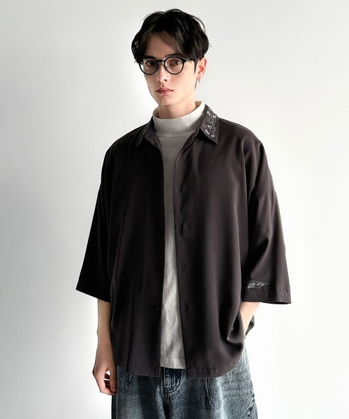 High Neck Short Sleeve 100% Cotton T-Shirt／ハイネックショートスリーブ綿100％Tシャツ co1150016