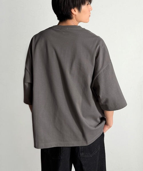 Flower Stitch Applique Design T-Shirt／綿100％フラワーステッチアップリケデザインTシャツ co1150017